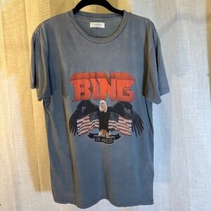 ANINE BING Vintage-Style Eagle Graphic Tee – Size S